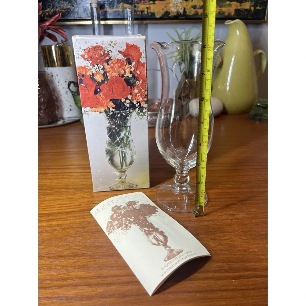 Vintage NOS Federal Glassware Vase 8 in w/ Original Box & Booklet